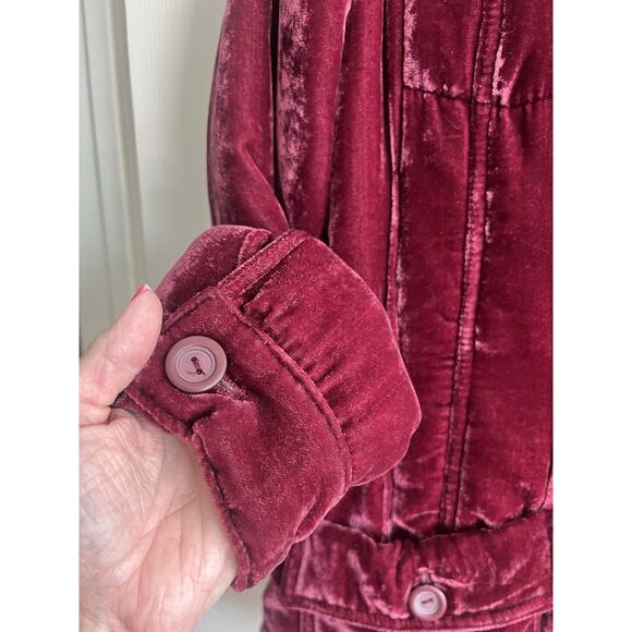 ROTH LE COVER California Vintage 1980's Red Velvet Puff Button Jacket - Picture 2 of 15